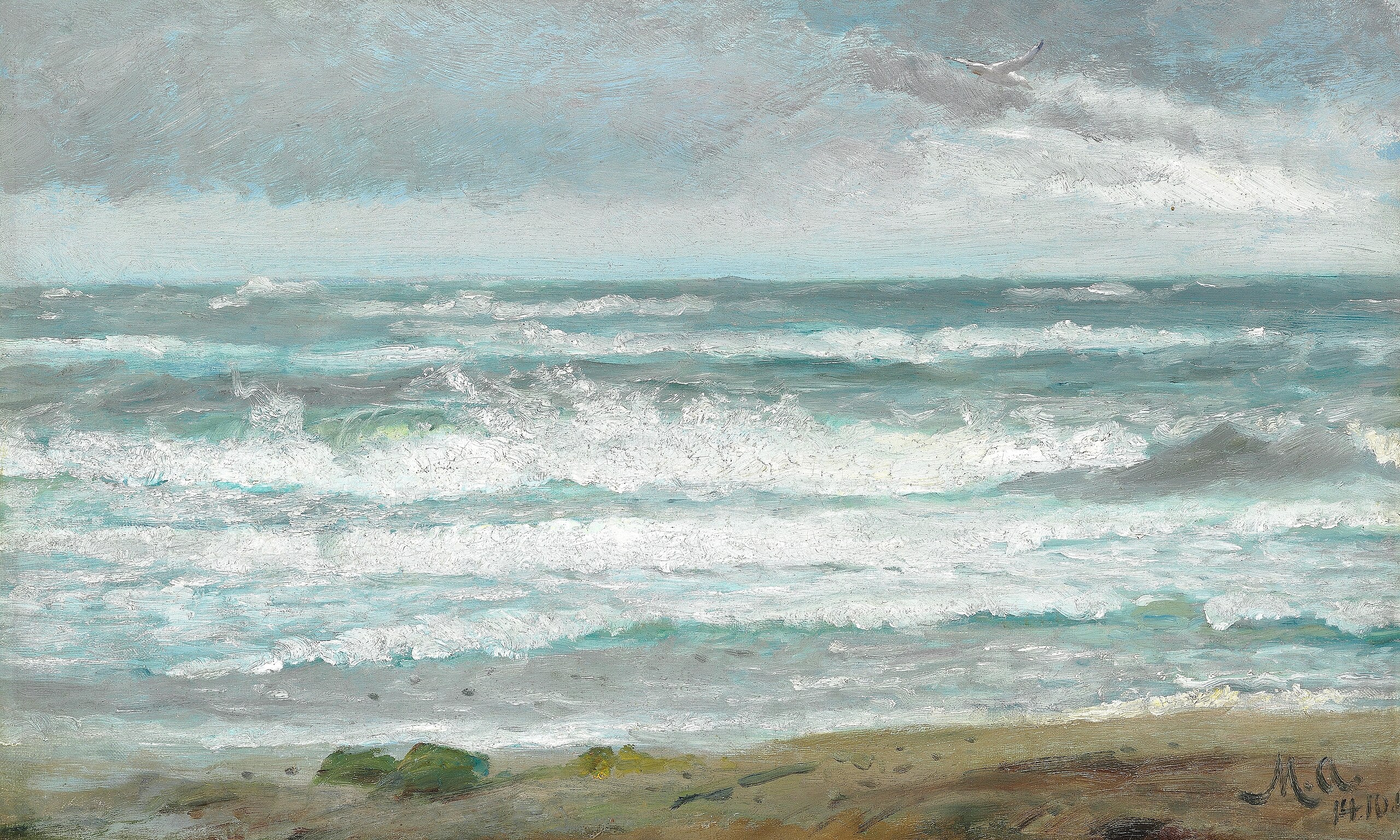 Brechen Sie die Wellen vor Skagen. - Michael Peter Ancher