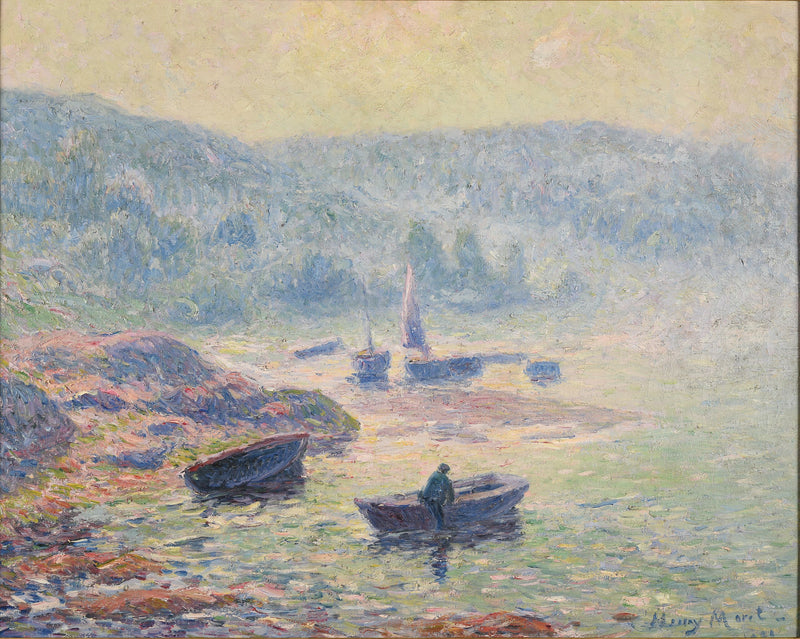Nebel über dem Fluss in Pont-Aven - Henry Moret