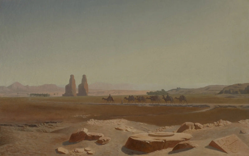 Karawane, die an den Kolossen von Memnon vorbeizieht. Theben - Jean-Léon Gérôme