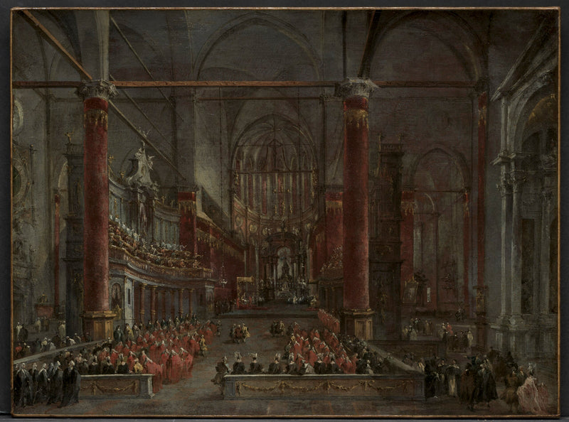 Pontifikalzeremonie in der Kirche Saint-Jean-Baptiste in Venedig, 1782 - Francesco Guardi