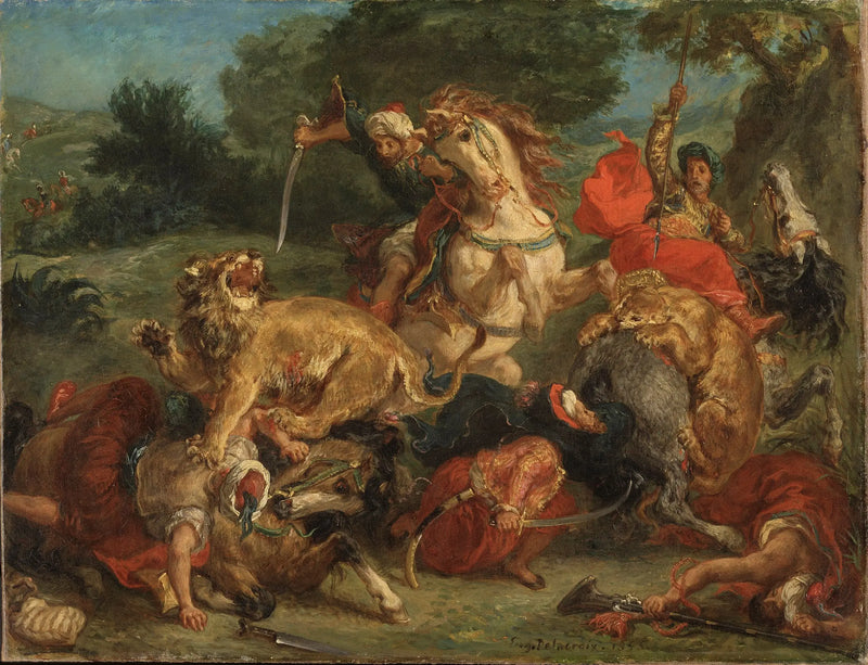 Löwenjagd - Eugène Delacroix