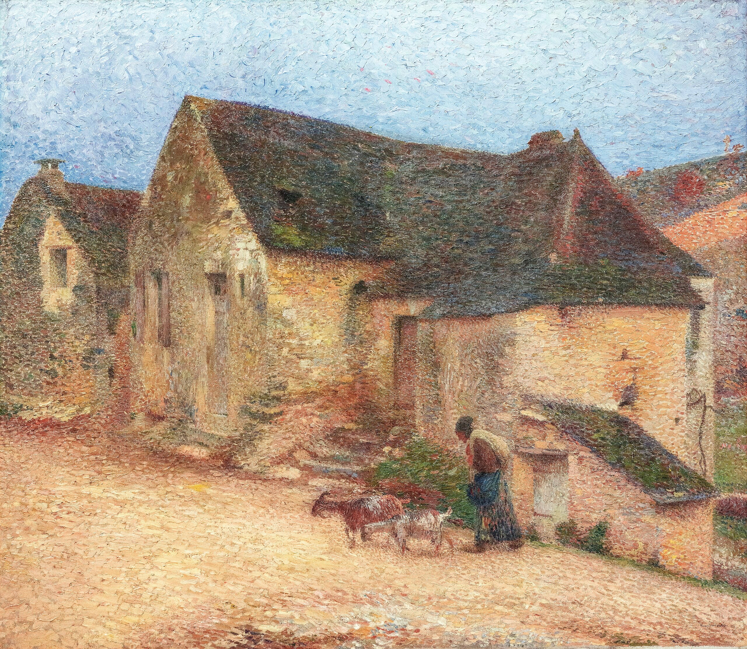 Chevrière devant une vieille maison à Labastide - Henri-Jean Guillaume Martin