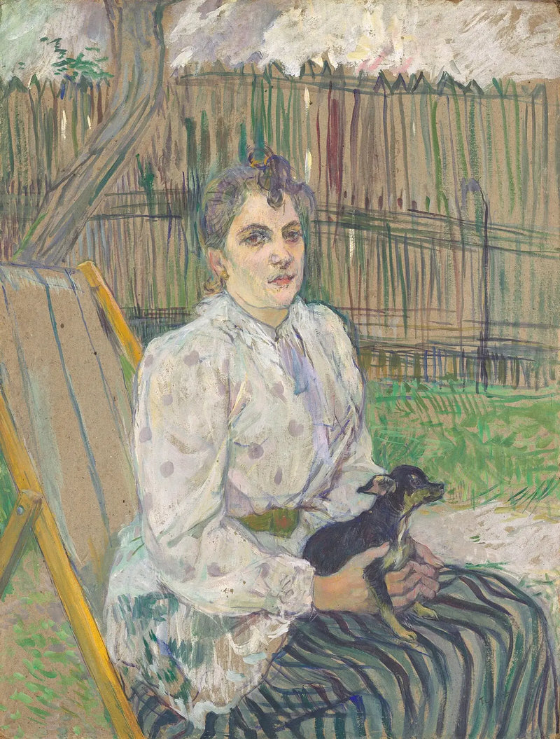 Dame mit einem Hund - Henri de Toulouse-Lautrec