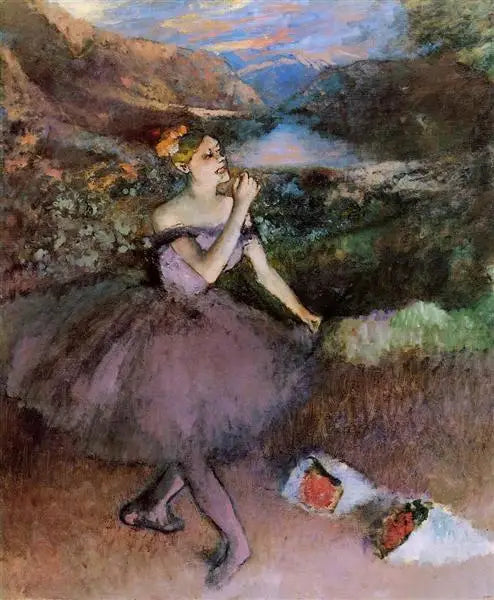 Tänzerin mit Blumensträußen - Edgar Degas