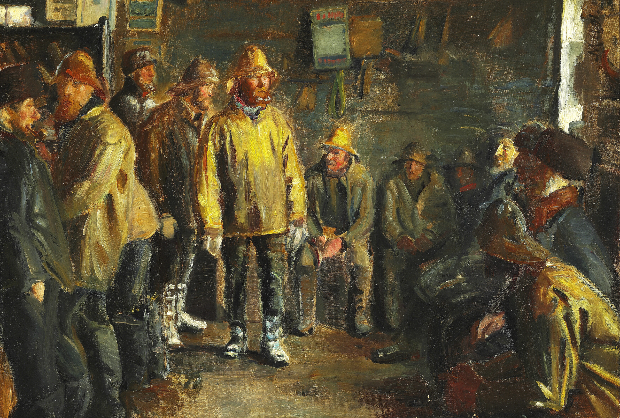 In einem Lebensmittelgeschäft, an einem Wintertag, an dem nicht geangelt wird, studieren - Michael Peter Ancher