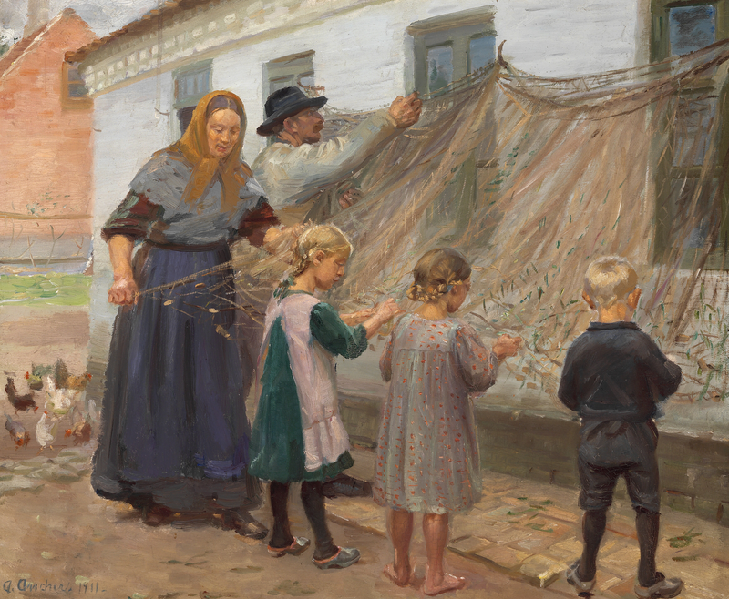 Entwirren Sie das Fischernetz. -Anna Ancher