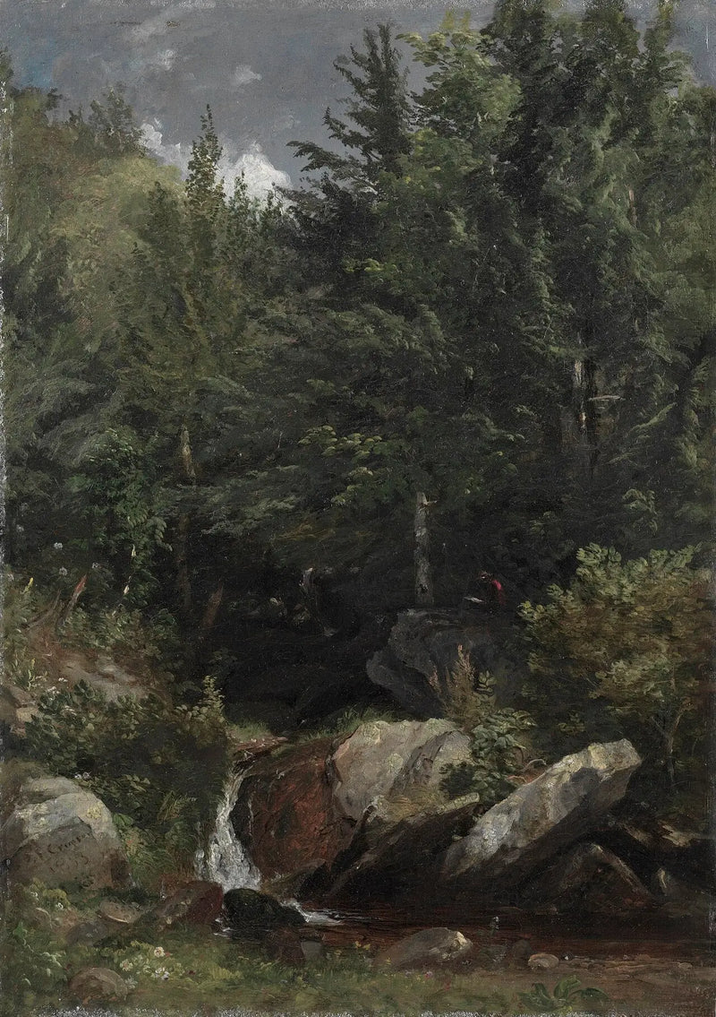 Bäume und ein Bach auf einem Hügel - Jasper Francis Cropsey