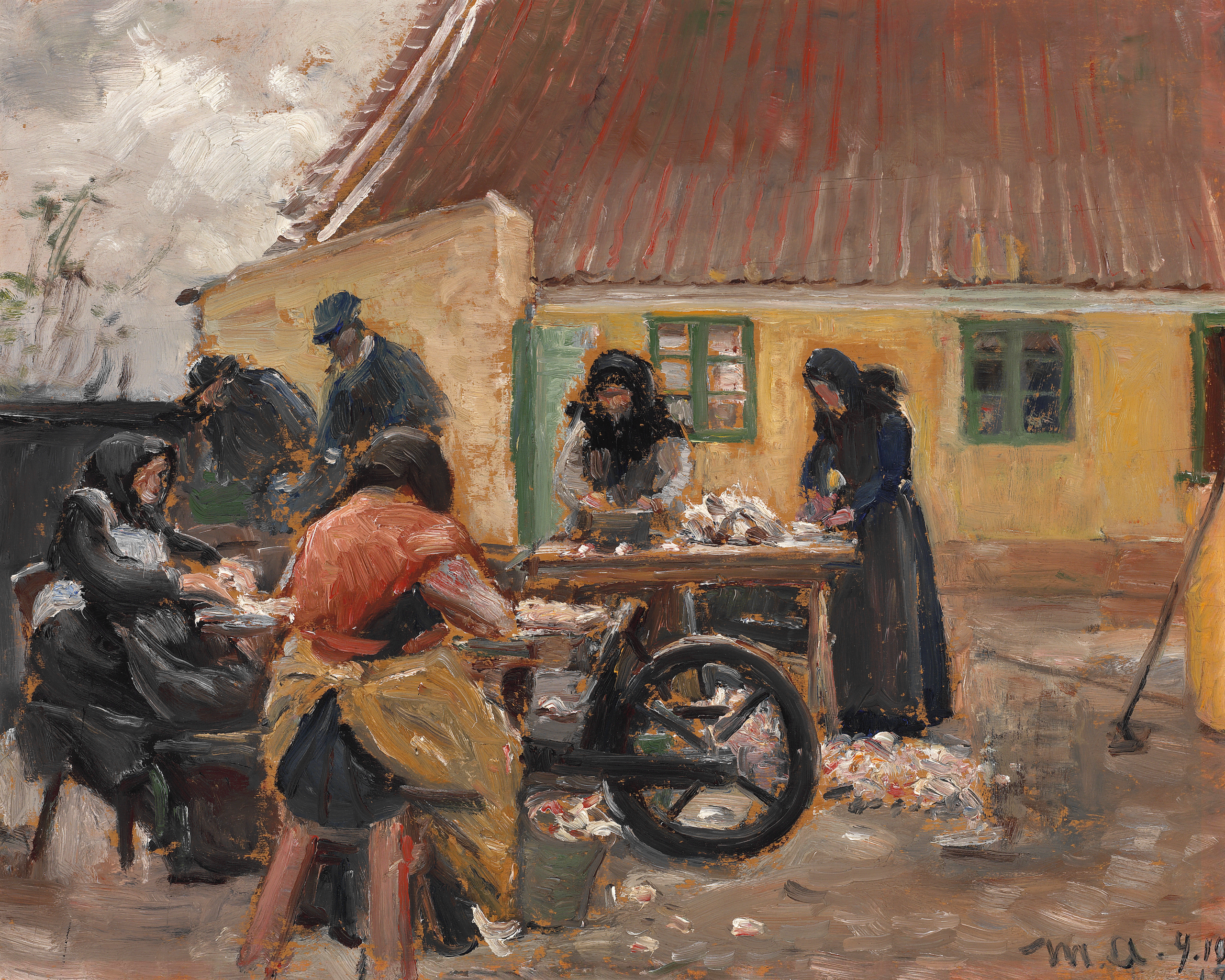 Frauen aus Skagen putzen Fisch. - Michael Peter Ancher