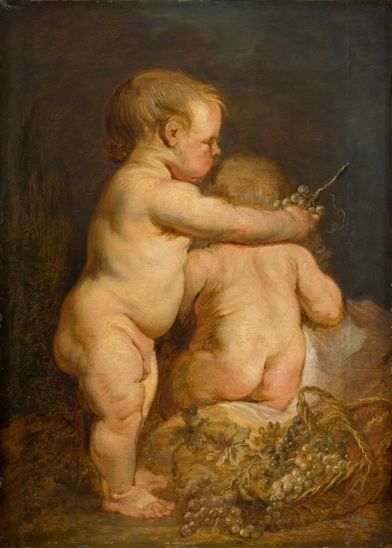 Zwei nackte Kinder mit Trauben - Antoine van Dyck