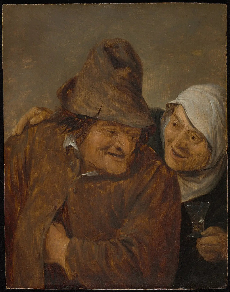 Zwei Bauern mit einem Weinglas - David Teniers der Jüngere