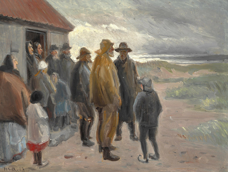 Vor dem Fischerhaus. Stürmisches Wetter, Skagen. – Michael Peter Ancher