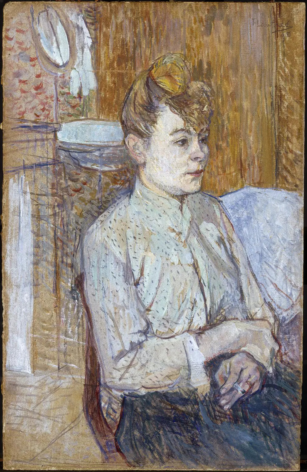 Reproduction du tableau « Femme fumant une cigarette - Henri de Toulouse-Lautrec » par Alpha Reproduction en peinture à l’huile