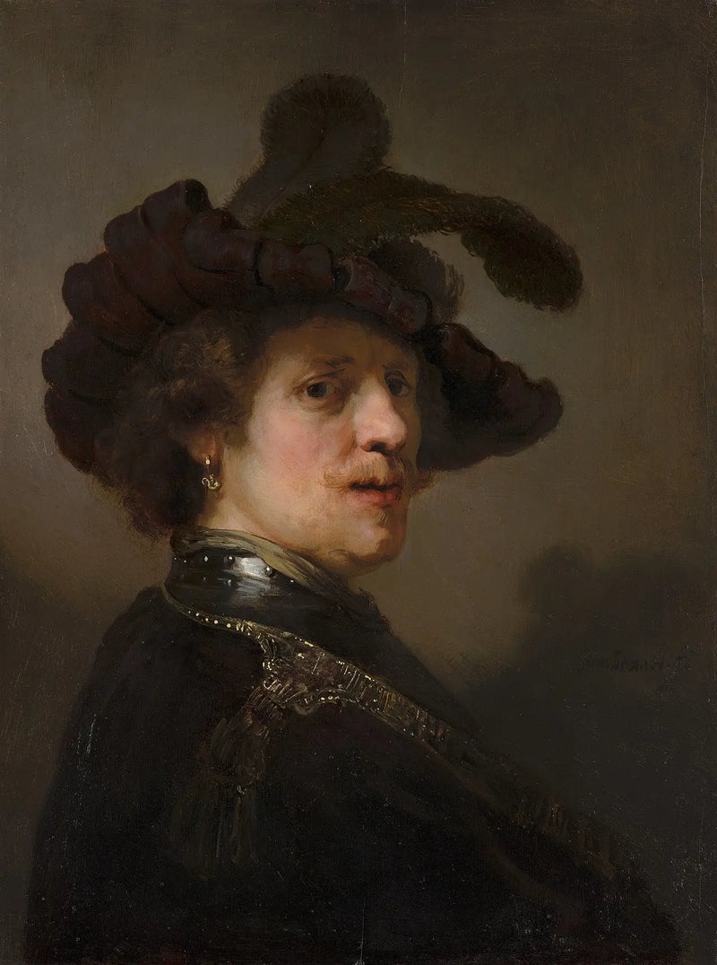 Mann mit Federhut - Rembrandt
