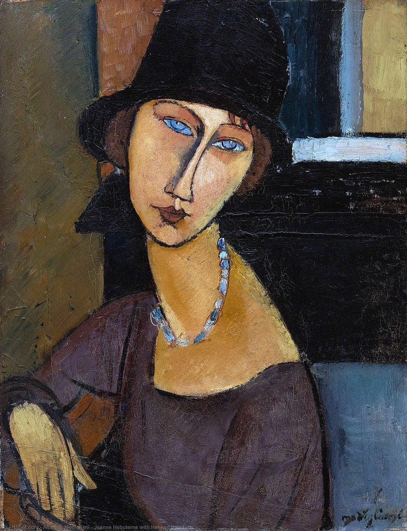 Jeanne Hébuterne mit Hut und Halskette - Amedeo Modigliani