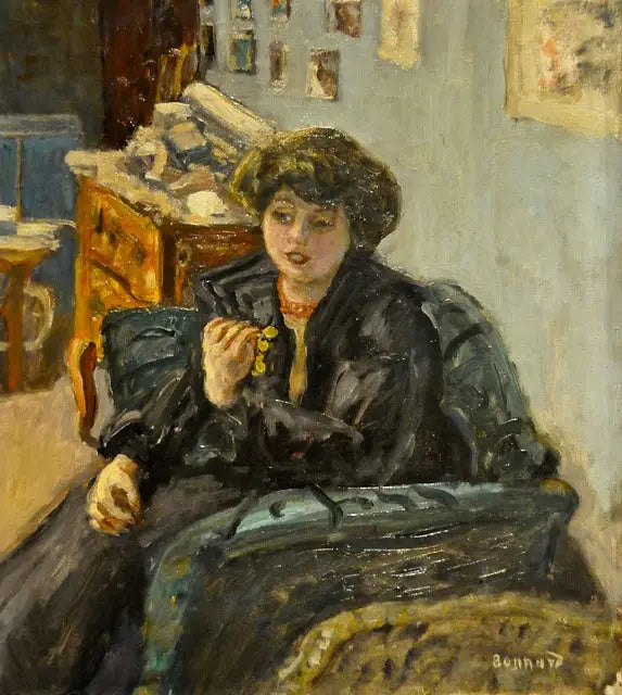 Junge Frau in einem Interieur - Pierre Bonnard