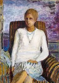 Junges Mädchen mit weißer Bluse (Fräulein Leïla Claude Anet) - Pierre Bonnard