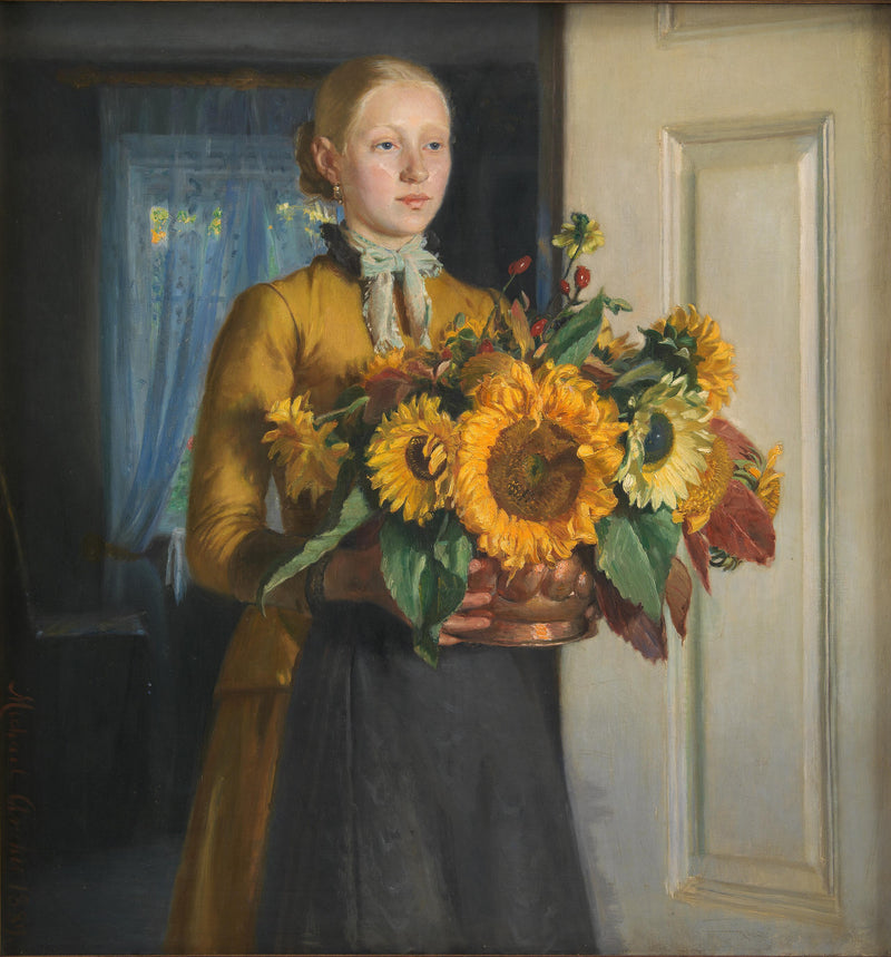 Mädchen mit Sonnenblumen - Michael Peter Ancher