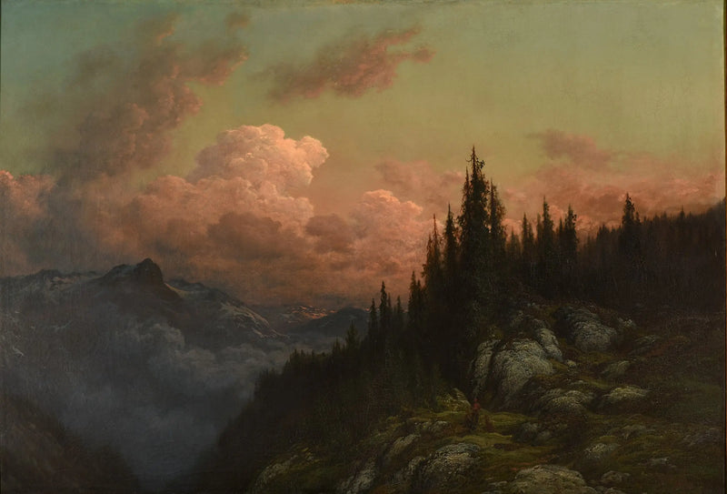 Der Sonnenaufgang-Erinnerung an die Alpen - Gustave Doré