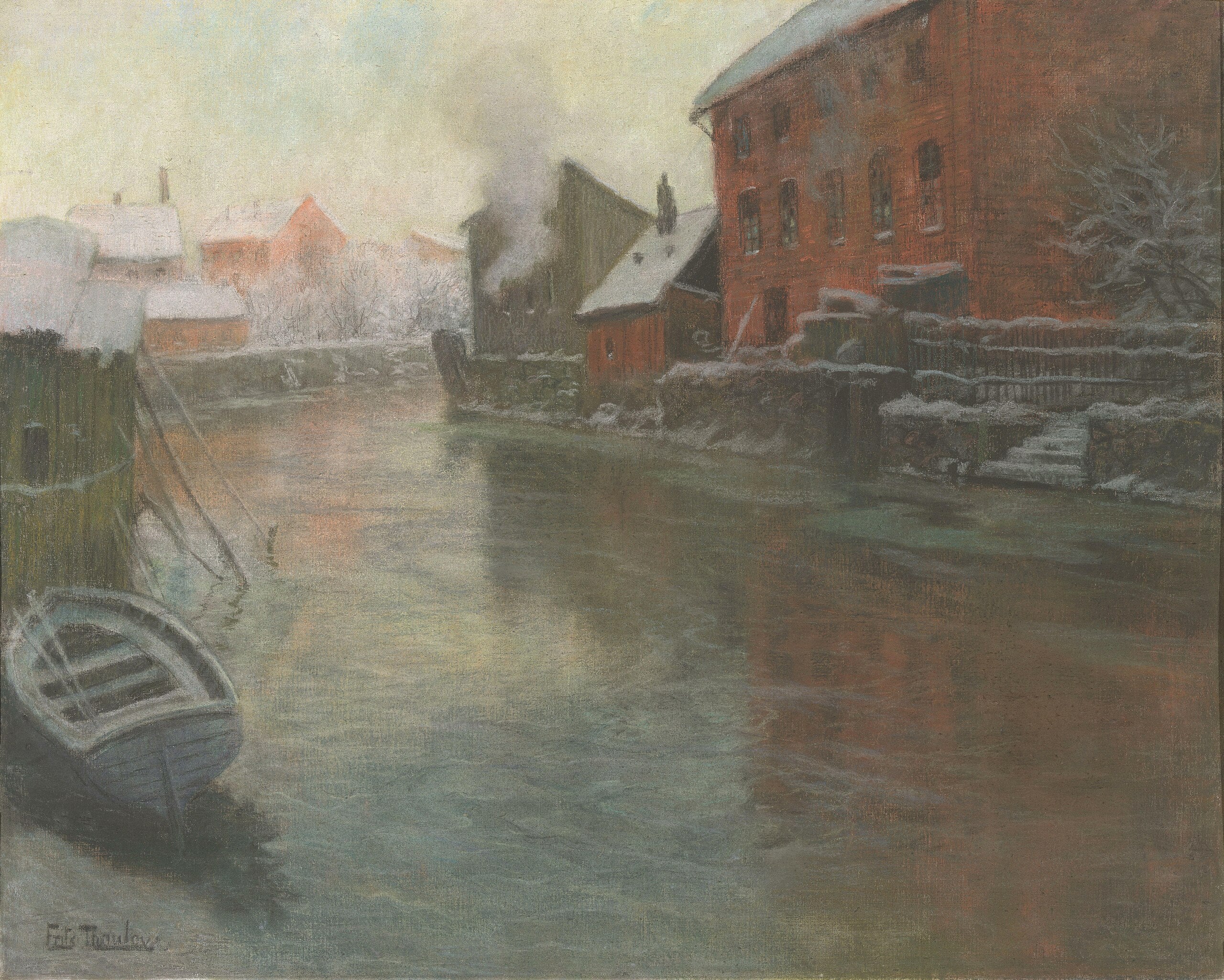 L'Hiver au bord du canal - Frits Thaulow