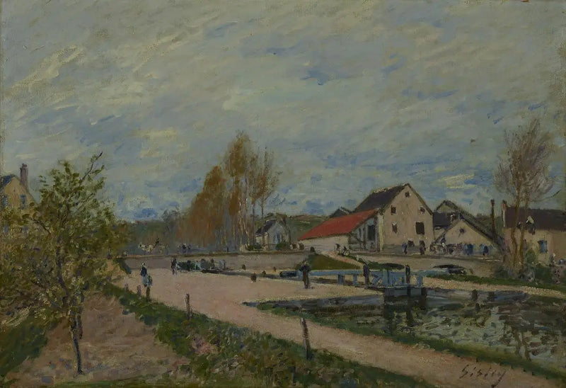 Die Schleuse von Burgund in Moret-sur-Loing - Alfred Sisley