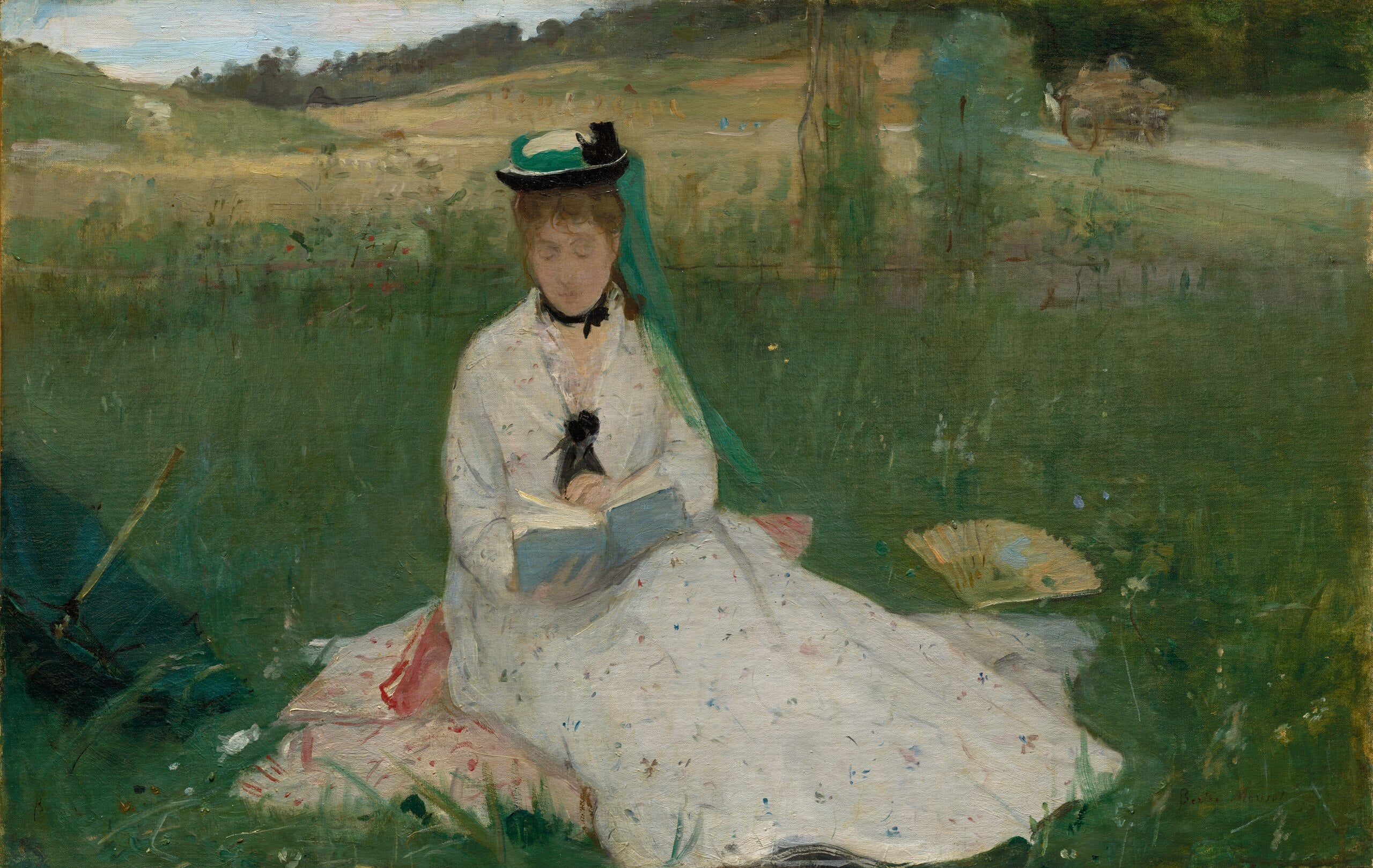 Reproduction du tableau « L'ombrelle verte - Berthe Morisot » par Alpha Reproduction en peinture à l’huile