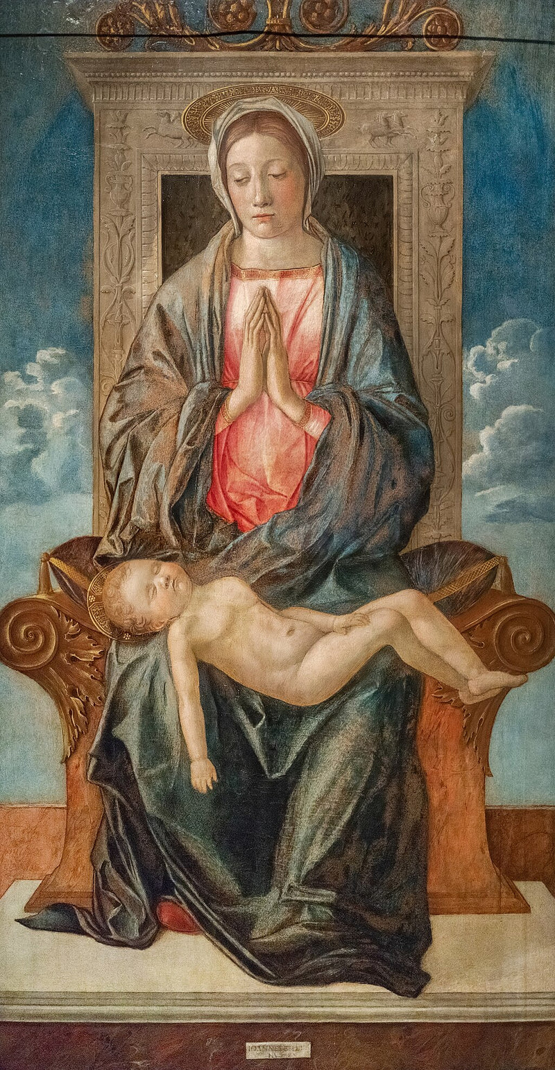 Die Madonna, die den schlafenden Jesuskind anbetet - Giovanni Bellini