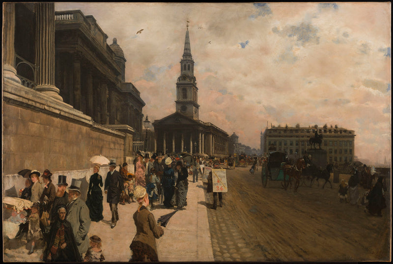 Die Nationalgalerie und die Kirche St. Martin (London) - Giuseppe De Nittis