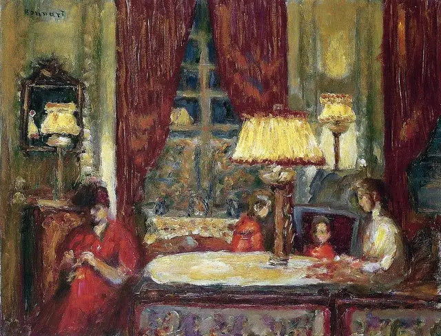 Reproduction du tableau « La Soirée sous les lampes - Pierre Bonnard » par Alpha Reproduction en peinture à l’huile