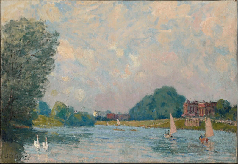 Die Themse bei Hampton Court - Alfred Sisley