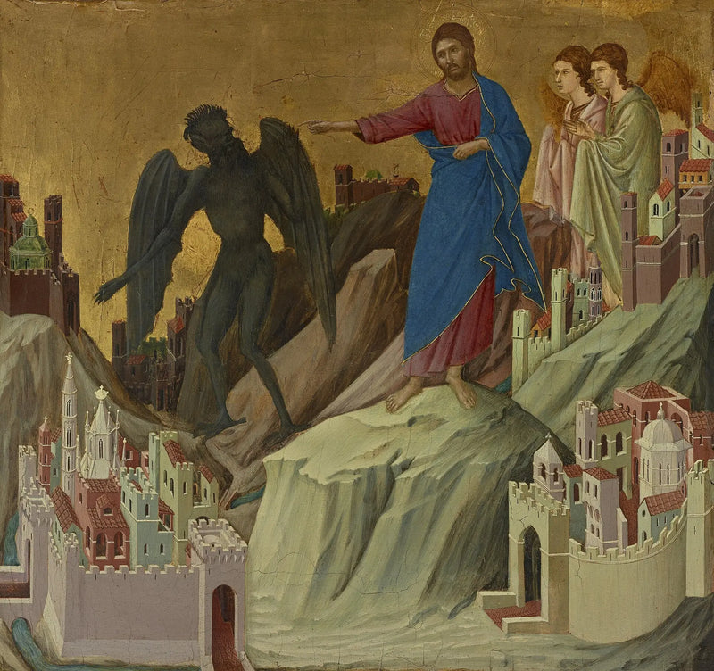 Die Versuchung Christi auf dem Berg - Duccio di Buoninsegna