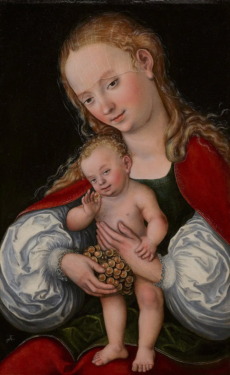 Die Jungfrau mit dem Kind und Trauben - Lucas Cranach der Ältere