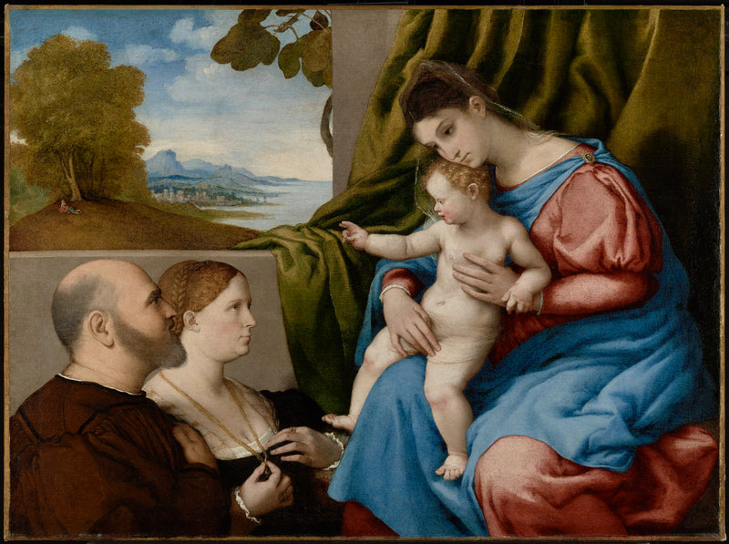 Die Jungfrau mit dem Kind und zwei Spendern - Lorenzo Lotto