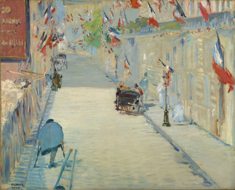 Die Mosnierstraße mit Flaggen - Édouard Manet