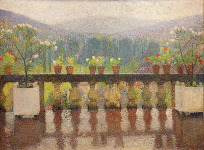 La terrasse à Marquayrol, temps pluvieux - Henri-Jean Guillaume Martin