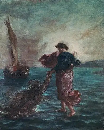 Der Christus, der über die Wasser geht - Eugène Delacroix
