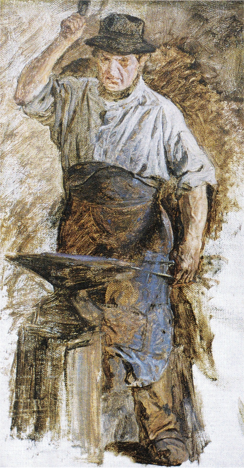 Der Schmied Hans Pedersen aus Hornbæk. Studie.. - Peder Severin Krøyer