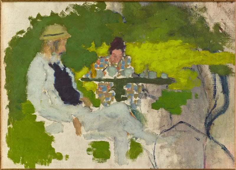 Der Vater und die Schwester des Künstlers im Garten von Grand-Lemps - Pierre Bonnard