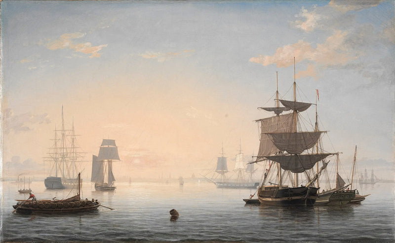 Der Hafen von Boston, mit der Stadt in der Ferne - Fitz Henry Lane