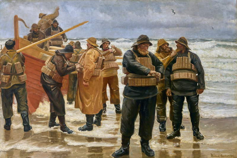 Die Rettungswesten sind angelegt. – Michael Peter Ancher