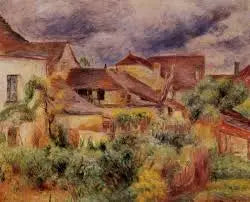 Dorfhäuser, rote Dächer (Essoyes) - Pierre-Auguste Renoir