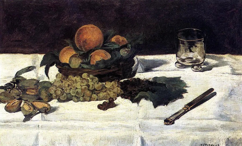 Stillleben mit Glas und Früchten - Édouard Manet