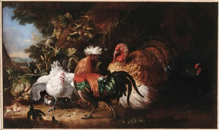 Hühnerstall-Vögel - Melchior de Hondecoeter