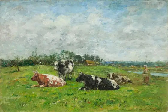 Weide in der Normandie - Eugène Boudin