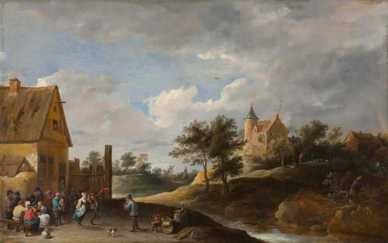 Landschaft mit tanzenden Bauern - David Teniers der Jüngere