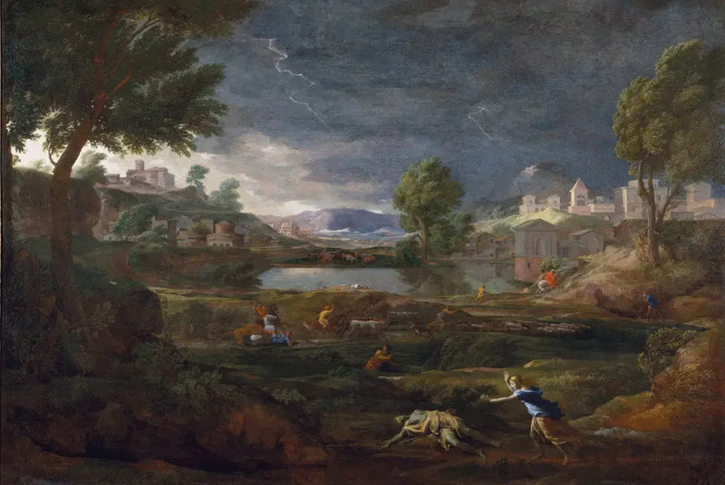 Gewitterlandschaft mit Pyrame und Thisbe - Nicolas Poussin
