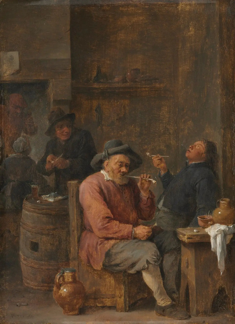 Bauern rauchen in einer Gaststätte - David Teniers der Jüngere