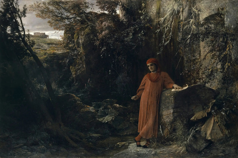 Petrarca an der Fontaine von Vaucluse - Arnold Böcklin