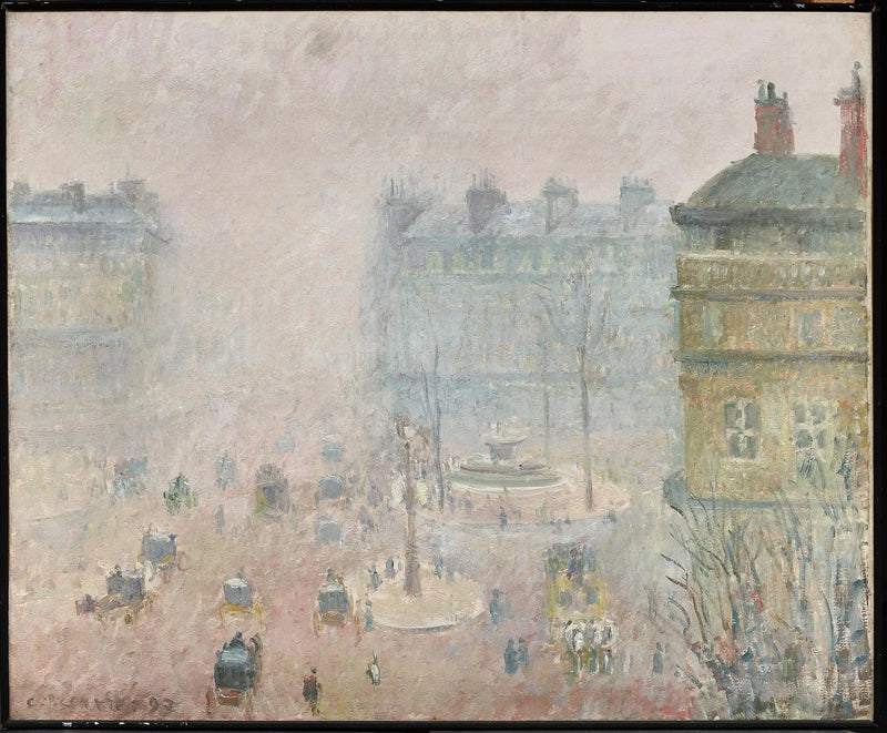 Platz des Théâtre-Français und Avenue de l'Opéra, Nebel - Camille Pissarro
