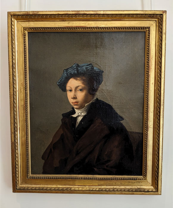 Porträt eines jungen Mannes mit einer blauen Baskenmütze - Eugène Delacroix