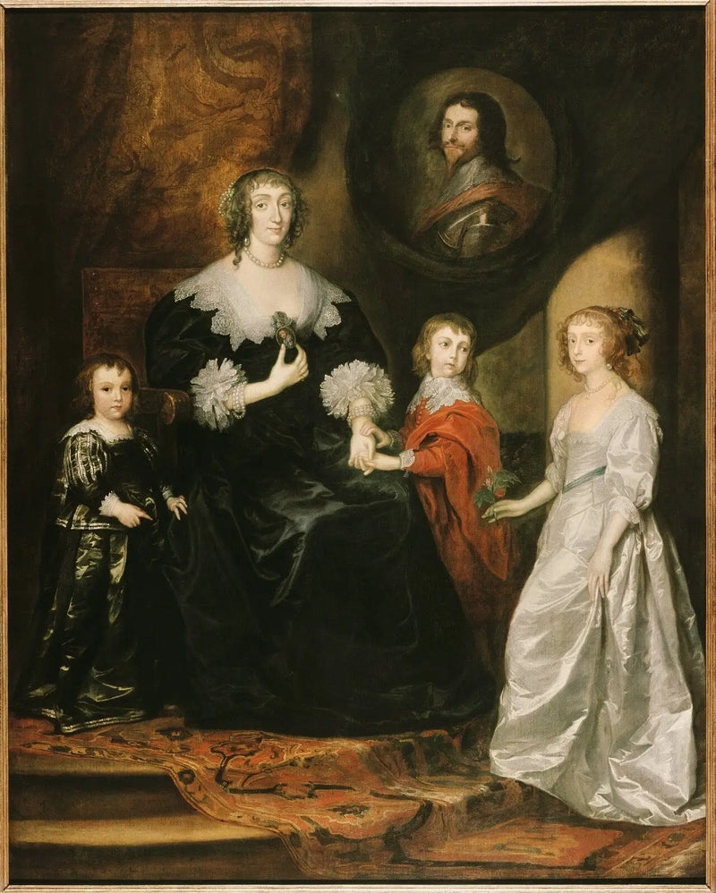 Portrait der Witwe des Herzogs von Buckingham und ihrer Kinder - Antoine van Dyck